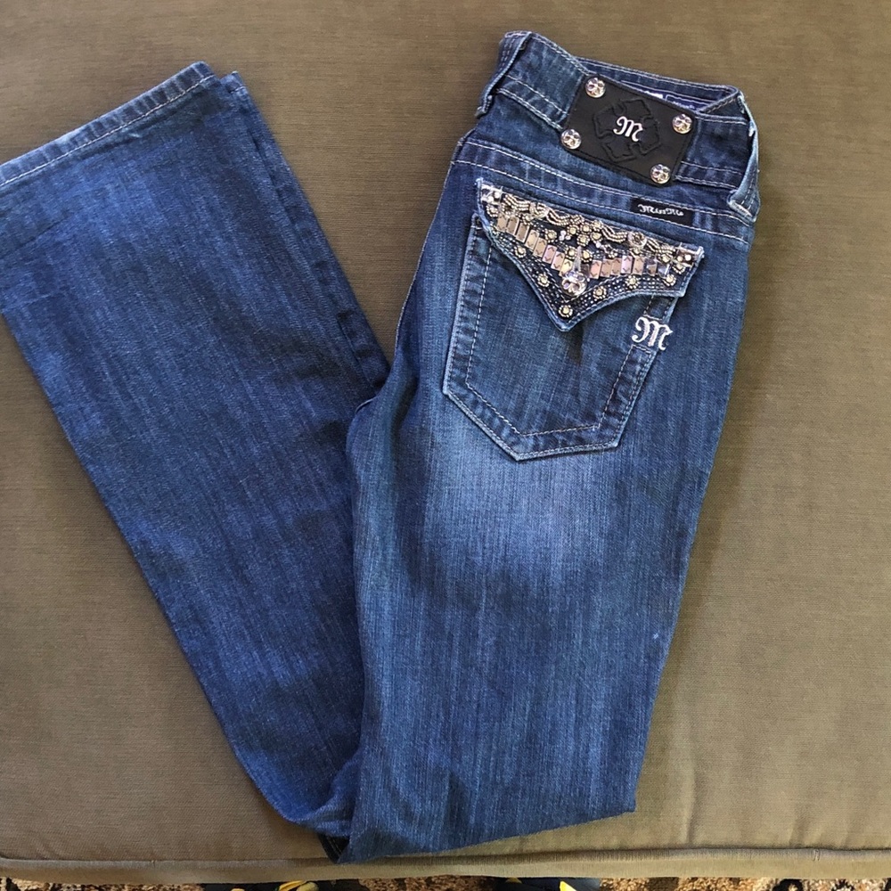 Miss Me Indigo Boot Cut Jeans with Embellished Back Pockets